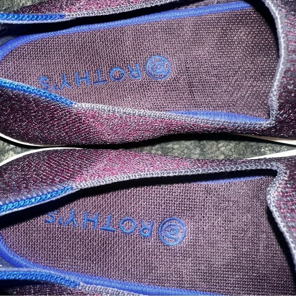 Rothys The Sneaker Women's maroon with navy Flat Slip On Shoes 10 - Picture 7 of 7